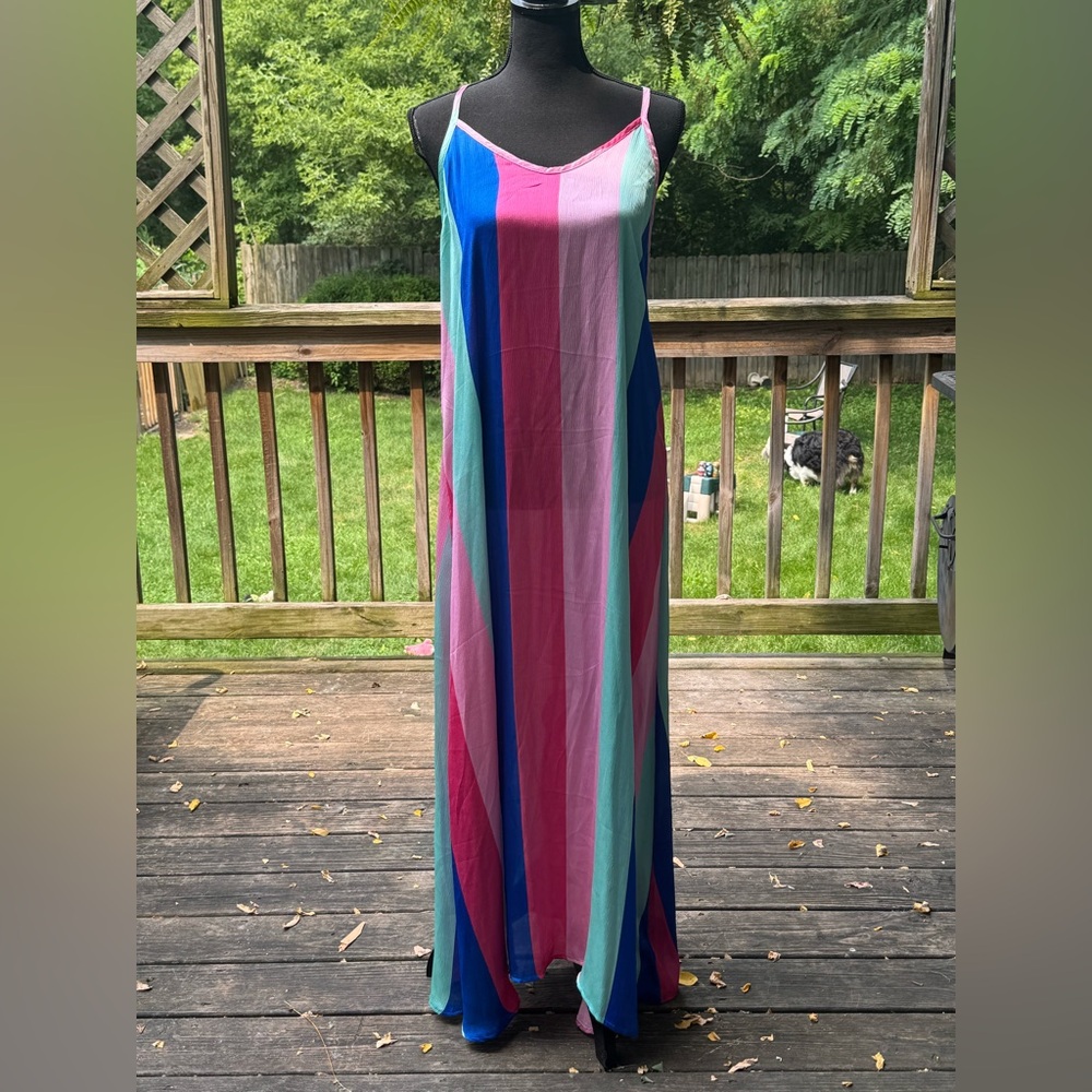 LuLaRoe Vibrant Multicolor Maxi Dress - Picture 6 of 9